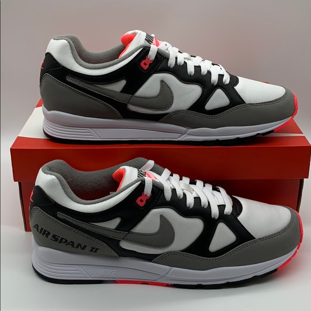 NIKE AIR SPAN II black/dust-solar red white men’s - Picture 12 of 16